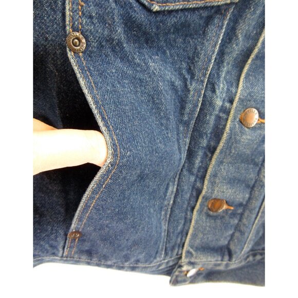 VINTAGE Rustler Jacket XL Trucker Moto Button Up Denim 80s 90s USA * - Picture 8 of 14